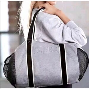 NWOT Victoria Sport Gray Duffel Bag Casual Gym Athleisure Athletic Everyday